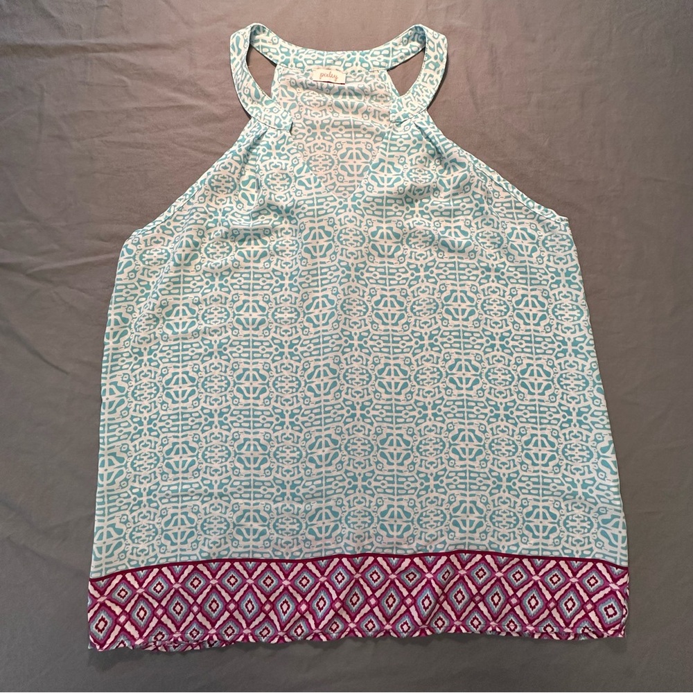 Pixley Geometric Tank Top - Teal and Burgundy